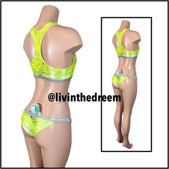 Beach Bunny 2015 Yellow Neon Galaxy Halter Top
L & Skimpy Bottoms M $249 - Picture 10 of 16